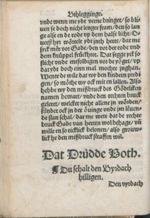 Dat Drüdde Both. Du schalt den Vyrdach hilligen.