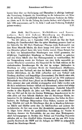 Rieck, Hein :: Mullheuner, Melkhökers und Sneurmokers, seit 600 Jahren Moorburg zu Hamburg : Hamburg, Christians, 1975