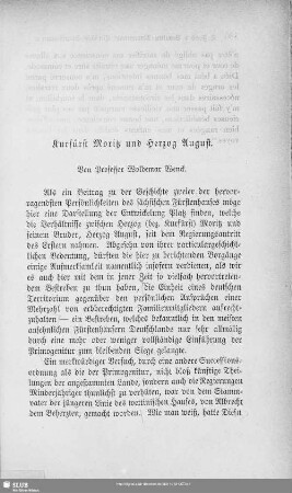Kurfürst Moritz und Herzog August