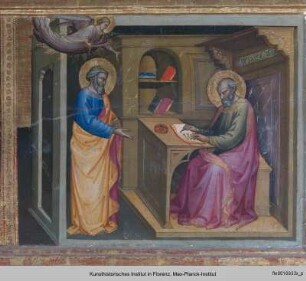 Marienkrönung mit Heiligen : Predella