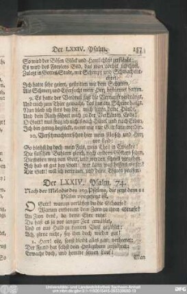 Der LXXIV. Psalm. 74.