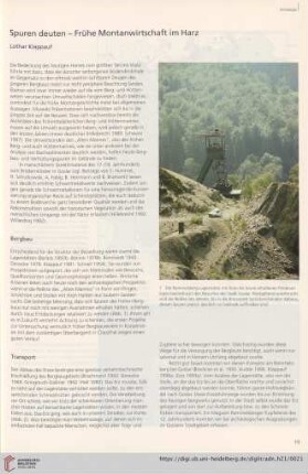 Spuren deuten - Frühe Montanwirtschaft im Harz