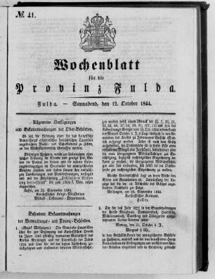 Nr. 41, Ausgabe vom 12. Oktober 1844
