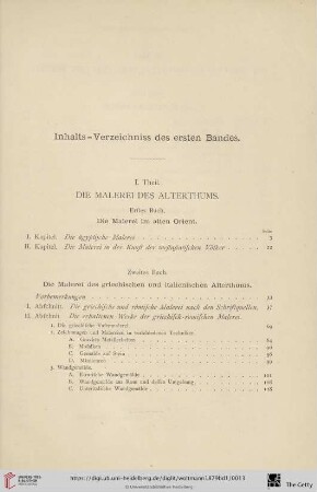 Inhalts-Verzeichniss des ersten Bandes