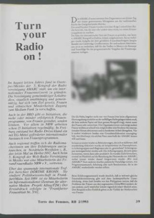 Turn your Radio on!
