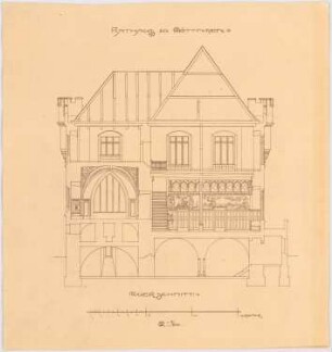Rathaus, Göttingen: Alter Zustand: Querschnitt 1:100