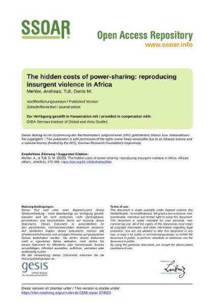The hidden costs of power-sharing: reproducing insurgent violence in Africa