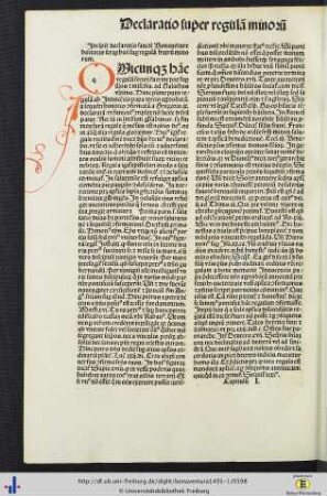 Declaratio super regulam fratrum minorum