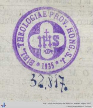 Stempel (Aus: UB Freiburg, RA 2018/17-2).