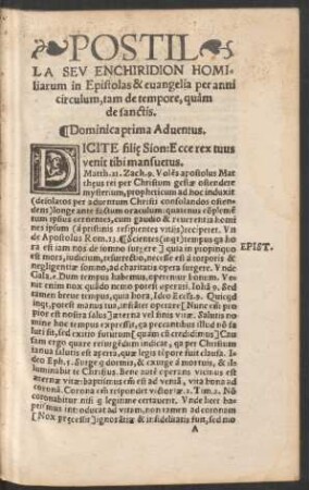 Dominca prima Adventus.