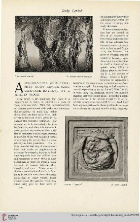 25.1905 =Nr. 98: A decorative sculptor - Miss Ruby Levick (Mrs. Gervase Bailey)