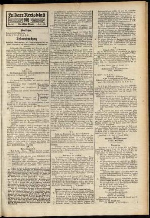 Zweite Ausgabe vom Samstag, den 14. August 1915.