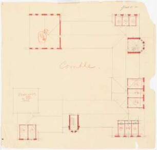Benediktinerabtei St. Mauritius, Clerf (Clervaux): Grundriss des Dachgeschosses (1:100)