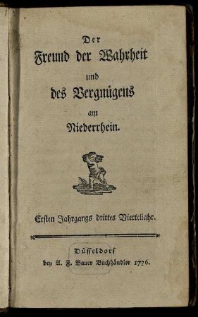 Ersten Jahrgangs drittes Vierteljahr.
