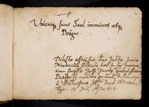 Gabelkover, Johann Jakob. [Stuttgart?] 13.7.1614 [Sohn von Oswald, vgl. 57r, 69r und 86r].