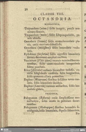 Classis VIII. Octandria