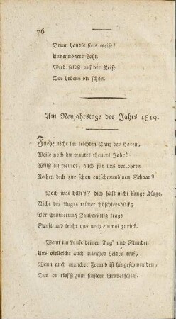 Am Neujahrstag des Jahrs 1819.