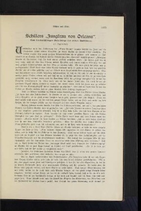 Schillers "Jungfrau von Orleans"