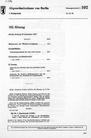 Nr. 102, 22. Dezember 1978