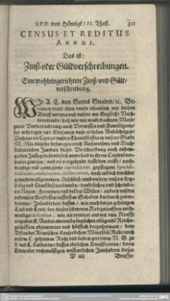 Census Et Reditus Annui, Das ist: Zinß- oder Güldverschreibungen