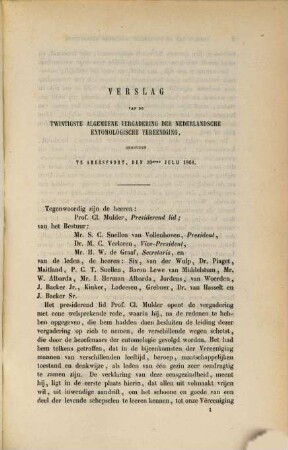 Tijdschrift voor entomologie. 8. 1865