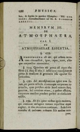 Membrum III. De Atmosphaera