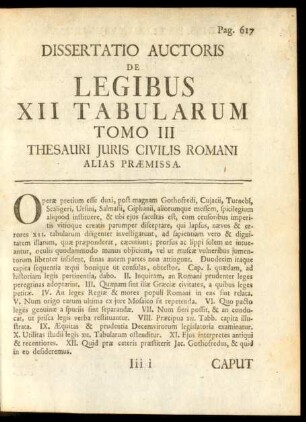 Dissertatio Auctoris De Legibus XII Tabularum