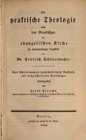 Friedrich Schleiermacher's literarischer Nachlaß, 8
