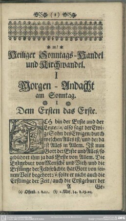 I Morgen-Andacht am Sonntag