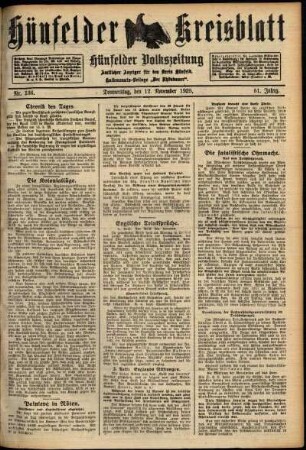 Ausgabe vom Donnerstag, den 12. November 1925.