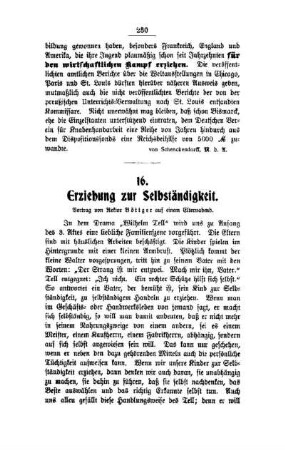 Erziehung zur Selbständigkeit