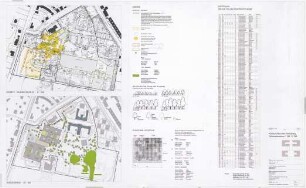 Hansjakob, Gottfried; München - Harlaching; Klinikum, Teilersatzneubau - Baumbestandsplan (Lageplan); Ausgleichsplan; Pflanzschema