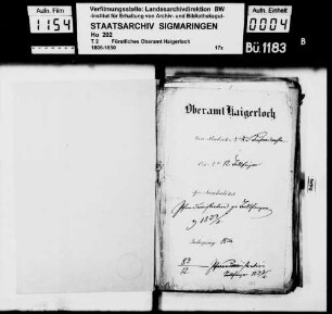 Verwaltung der vakanten Pfarrei Trillfingen (mit einem Bericht über das Frühmessgut von 1790)