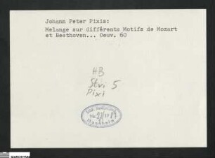 Johann Peter Pixis, Grande Marche Heroique à quatre Mains compsée... par J. P. Pixis Op. 78
