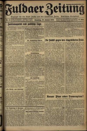 Ausgabe vom Dienstag, den 28. Januar 1930.