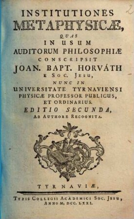 Institutiones metaphysicae