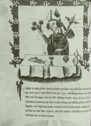 Illumination eines Lehrbuchs der Astronomie: Schriftspiegel und Personifikation des Jupiter