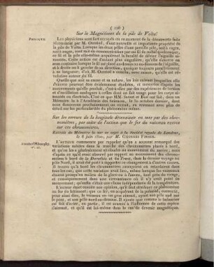 Extrait du Mémoire lu sur ce sujet à la Societé royale de Londres