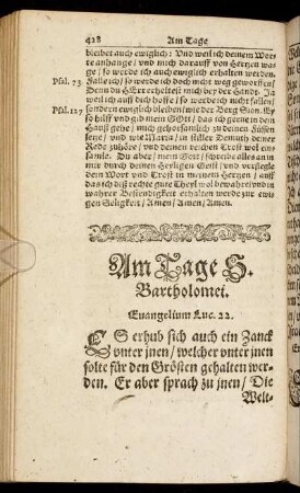 Am Tage S. Bartholomei.