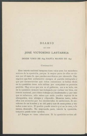 Diario desde Junio de 1849 hasta Marzo de 1852 - (Continuación)