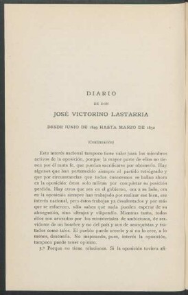 Diario desde Junio de 1849 hasta Marzo de 1852 - (Continuación)