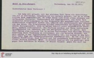 Heid. Hs. 3820,431: Brief von Emil Lask an Edmund Husserl