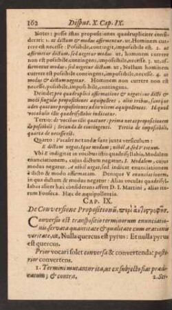 Cap. IX. De Conversione Propositionu, [...]