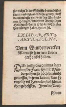 Vonn Wunderwercken Maria/ so sy in irem Leben gethon sol haben.