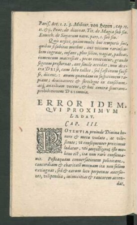 Error Idem, Qui Proximum Laedat. Cap. III.