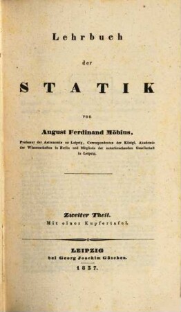 Lehrbuch der Statik, 2