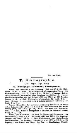 Bibliographie : ( Juli, August, September 1840)