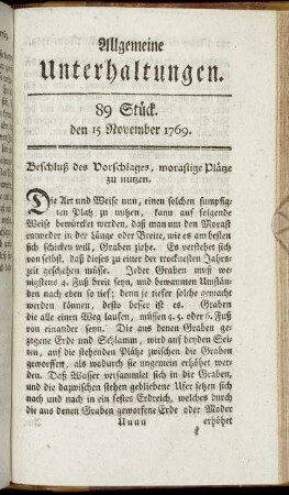 89 Stück. d. 15. November 1769.