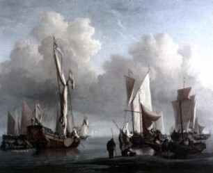 Stille See mit Segelschiffen