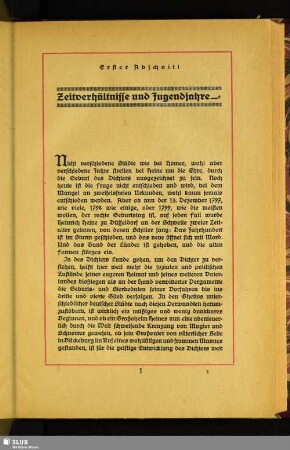 Erster Abschnitt: Zeitverhältnisse und Jugendjahre